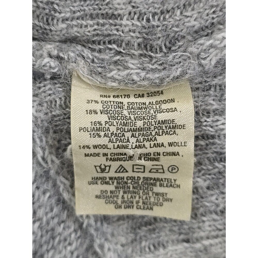 Anthropologie Knit & Knotted Alpaca Wool Blend Wrap Cardigan Gray Womens M - Picture 13 of 16